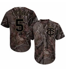 Men's Majestic Minnesota Twins #5 Eduardo Escobar Authentic Camo Realtree Collection Flex Base MLB Jersey
