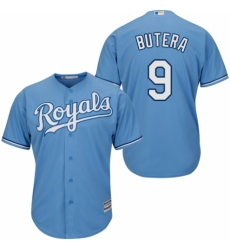 Youth Majestic Kansas City Royals #9 Drew Butera Authentic Light Blue Alternate 1 Cool Base MLB Jersey