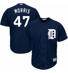 Youth Majestic Detroit Tigers #47 Jack Morris Authentic Navy Blue Alternate Cool Base MLB Jersey