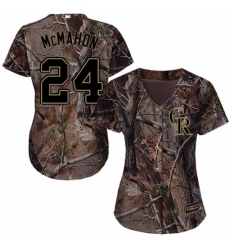 Women's Majestic Colorado Rockies #24 Ryan McMahon Authentic Camo Realtree Collection Flex Base MLB Jersey