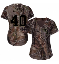 Women's Majestic Chicago White Sox #40 Reynaldo Lopez Authentic Camo Realtree Collection Flex Base MLB Jersey