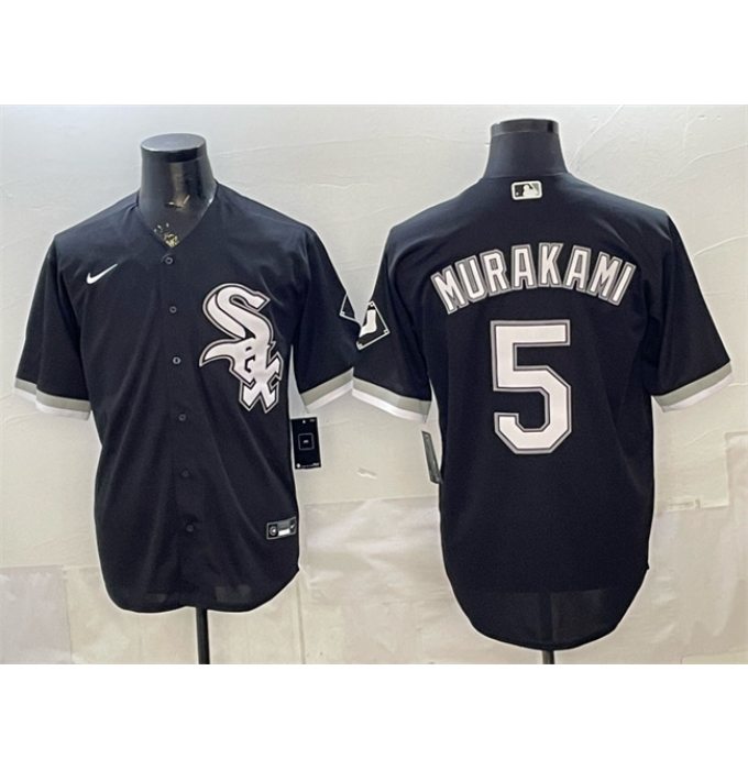 Men's Chicago White Sox #5 Munetaka Murakami Black Alternate Stitched Baseball Jersey