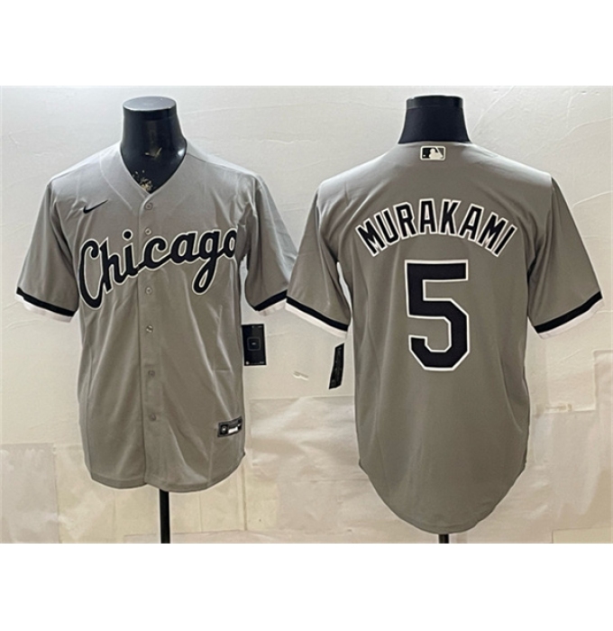 Men's Chicago White Sox #5 Munetaka Murakami Gray Stitched Baseball Jersey