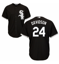 Youth Majestic Chicago White Sox #24 Matt Davidson Replica Black Alternate Home Cool Base MLB Jersey