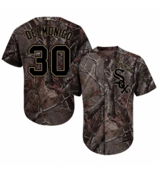 Men's Majestic Chicago White Sox #30 Nicky Delmonico Authentic Camo Realtree Collection Flex Base MLB Jersey