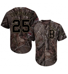 Men's Majestic Boston Red Sox #25 Tony Conigliaro Authentic Camo Realtree Collection Flex Base 2018 World Series Champions MLB Jersey