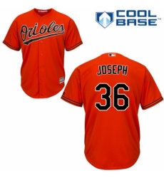 Men's Majestic Baltimore Orioles #36 Caleb Joseph Replica Orange Alternate Cool Base MLB Jersey