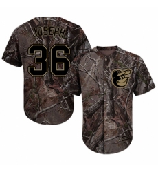 Youth Majestic Baltimore Orioles #36 Caleb Joseph Authentic Camo Realtree Collection Flex Base MLB Jersey