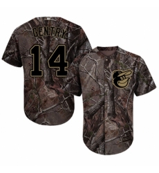 Youth Majestic Baltimore Orioles #14 Craig Gentry Authentic Camo Realtree Collection Flex Base MLB Jersey