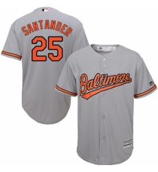 Men's Majestic Baltimore Orioles #25 Anthony Santander Replica Grey Road Cool Base MLB Jersey
