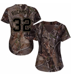 Women's Majestic Arizona Diamondbacks #32 Clay Buchholz Authentic Camo Realtree Collection Flex Base MLB Jersey