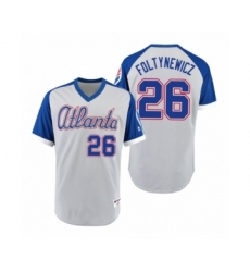 Men's Braves #26 Mike Foltynewicz Gray Royal 1979 Turn Back the Clock Authentic Jersey