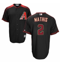 Men's Majestic Arizona Diamondbacks #2 Jeff Mathis Replica Black/Brick Alternate Home Cool Base MLB Jersey