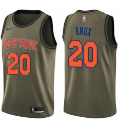 Youth Nike New York Knicks #20 Kevin Knox Swingman Green Salute to Service NBA Jersey
