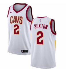 Men's Nike Cleveland Cavaliers #2 Collin Sexton Authentic White NBA Jersey - Association Edition