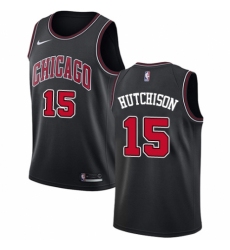 Youth Nike Chicago Bulls #15 Chandler Hutchison Swingman Black NBA Jersey Statement Edition