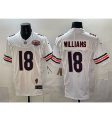 Men's Chicago Bears #18 Caleb Williams White F.U.S.E. 2025 NFC North Division Champions & Illinois Stitched Football Jersey