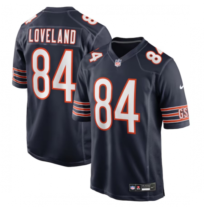 Men's Chicago Bears #84 Colston Loveland Nike Navy 2025 NFL Draft First Round Pick Game Jersey