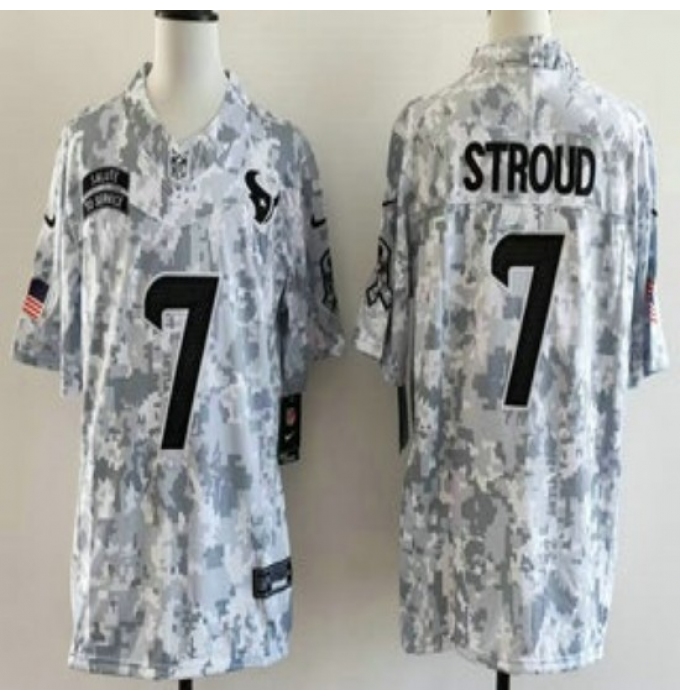 Men's Houston Texans #7 CJ Stroud Limited Arctic Camo 2024 Salute to Service Jersey