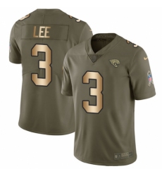 Youth Nike Jacksonville Jaguars #3 Tanner Lee Limited Olive/Gold 2017 Salute to Service NFL Jersey
