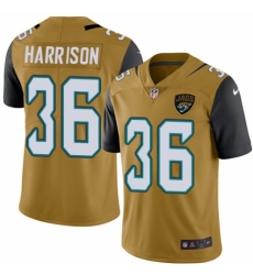 Youth Nike Jacksonville Jaguars #36 Ronnie Harrison Limited Gold Rush Vapor Untouchable NFL Jersey
