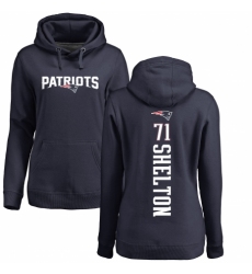 NFL Women's Nike New England Patriots #71 Danny Shelton Navy Blue Backer Pullover Hoodie