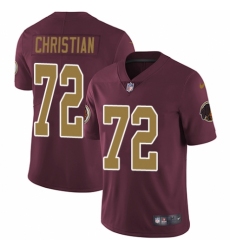 Youth Nike Washington Redskins #72 Geron Christian Burgundy Red/Gold Number Alternate 80TH Anniversary Vapor Untouchable Limited Player NFL Jersey