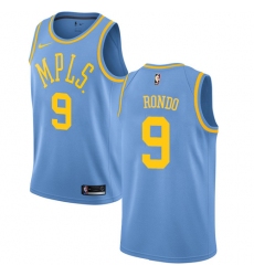 Youth Nike Los Angeles Lakers #9 Rajon Rondo Swingman Blue Hardwood Classics NBA Jersey
