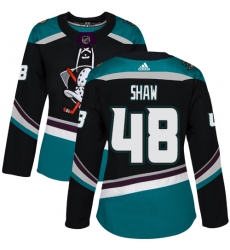 Women's Adidas Anaheim Ducks #48 Isac Lundestrom Authentic Black Teal Third NHL Jersey
