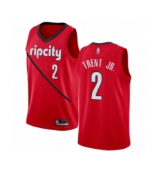 Men's Portland Trail Blazers #2 Gary Trent Jr. Red Swingman Jersey - Earned Edition