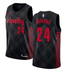 Youth Nike Portland Trail Blazers #24 Anfernee Simons Swingman Black NBA Jersey - City Edition