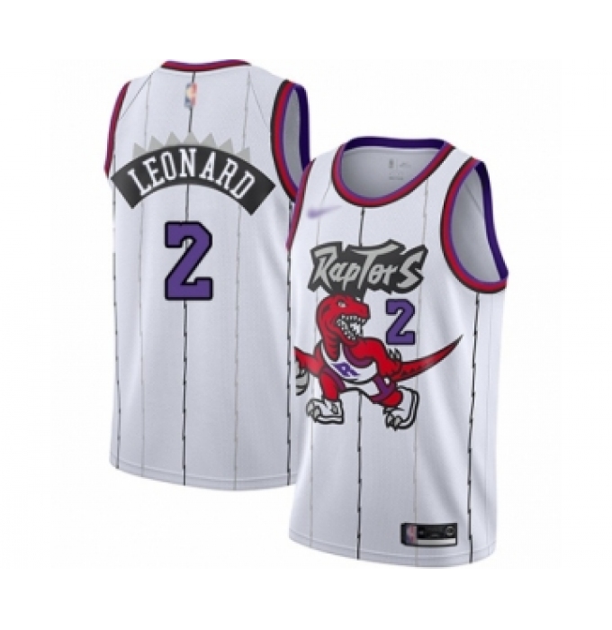 Men's Toronto Raptors #2 Kawhi Leonard Authentic White Hardwood Classics Basketball Jersey