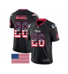 Men's Nike New England Patriots #26 Sony Michel Limited Black Rush USA Flag NFL Jersey