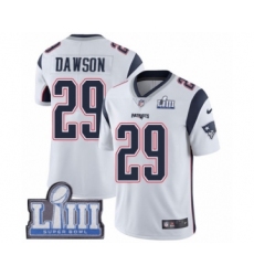 Men's Nike New England Patriots #29 Duke Dawson White Vapor Untouchable Limited Player Super Bowl LIII Bound NFL Jersey