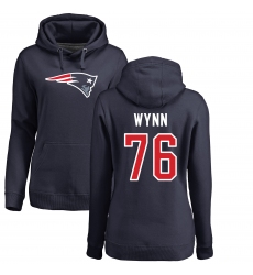 NFL Women's Nike New England Patriots #76 Isaiah Wynn Navy Blue Name & Number Logo Pullover Hoodie