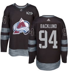 Men's Adidas Colorado Avalanche #94 Sampo Ranta Authentic Black 1917-2017 100th Anniversary NHL Jersey