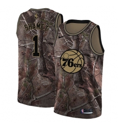 Youth Nike Philadelphia 76ers #1 Landry Shamet Swingman Camo Realtree Collection NBA Jersey