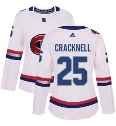 Women's Adidas Montreal Canadiens #25 Adam Cracknell Authentic White 2017 100 Classic NHL Jersey