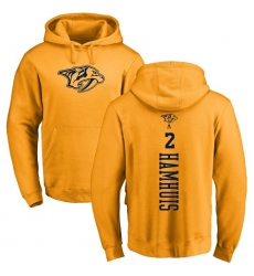 NHL Adidas Nashville Predators #2 Dan Hamhuis Gold One Color Backer Pullover Hoodie