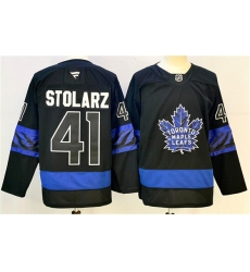 Men's Toronto Maple Leafs #41 Anthony Stolarz Black 2024-25 Stitched Hockey Jersey
