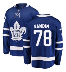 Men's Toronto Maple Leafs #78 Rasmus Sandin Authentic Royal Blue Home Fanatics Branded Breakaway NHL Jersey