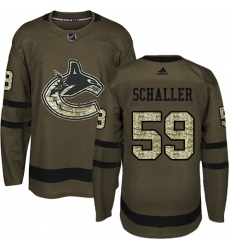 Men's Adidas Vancouver Canucks #59 Tim Schaller Authentic Green Salute to Service NHL Jersey
