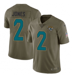 Men's Nike Jacksonville Jaguars #2 Landry Jones Limited Olive 2017 Salute to Service NFL Jersey