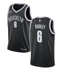 Men's Nike Brooklyn Nets #6 Jared Dudley Swingman Black NBA Jersey - Icon Edition