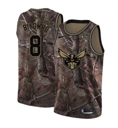 Men's Nike Charlotte Hornets #8 Bismack Biyombo Swingman Camo Realtree Collection NBA Jersey