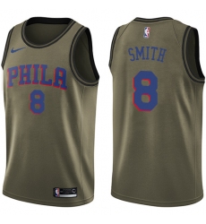 Youth Nike Philadelphia 76ers #8 Zhaire Smith Swingman Green Salute to Service NBA Jersey