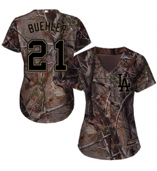 Women's Majestic Los Angeles Dodgers #21 Walker Buehler Authentic Grey Road Cool Base MLB Jersey