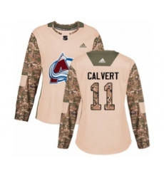 Women's Adidas Colorado Avalanche #11 Matt Calvert Authentic Camo Veterans Day Practice NHL Jersey