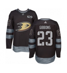 Men's Adidas Anaheim Ducks #23 Brian Gibbons Authentic Black 1917-2017 100th Anniversary NHL Jersey