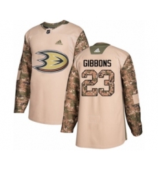 Youth Adidas Anaheim Ducks #23 Brian Gibbons Authentic Camo Veterans Day Practice NHL Jersey